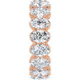 14K Gold Oval Lab-Grown Diamond Low Profile Eternity Band - 6x4mm Stones - Rose Gold - view 4