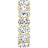 14K Gold Oval Lab-Grown Diamond Low Profile Eternity Band - 6x4mm Stones - Yellow Gold - view 4