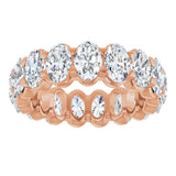 14K Gold Oval Lab-Grown Diamond Low Profile Eternity Band - 6x4mm Stones - Rose Gold - view 3