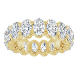 14K Gold Oval Lab-Grown Diamond Low Profile Eternity Band - 6x4mm Stones - Yellow Gold - view 3