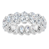 14K Gold Oval Lab-Grown Diamond Low Profile Eternity Band - 6x4mm Stones - White Gold - view 3
