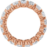 14K Gold Oval Natural Diamond Low Profile Eternity Band - 6x4mm Stones - Rose Gold - view 2
