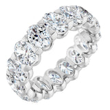 14K Gold Oval Lab-Grown Diamond Low Profile Eternity Band - 5x3.5mm Stones - White Gold