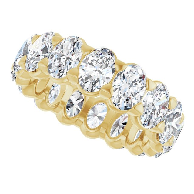 14K Gold Oval Lab-Grown Diamond Low Profile Eternity Band - 5x3.5mm Stones - Yellow Gold - view 5