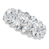 14K Gold Oval Natural Diamond Low Profile Eternity Band - 5x3.5mm Stones - White Gold - view 5