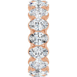 14K Gold Oval Natural Diamond Low Profile Eternity Band - 5x3.5mm Stones - Rose Gold - view 5