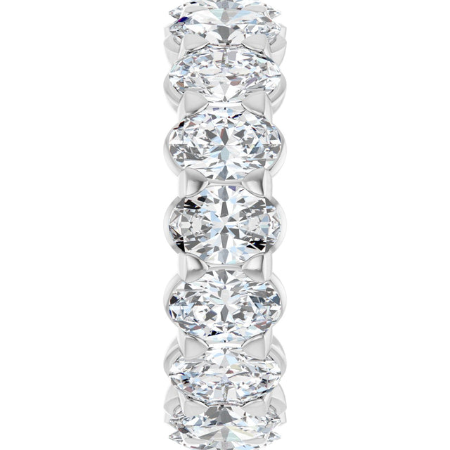 14K Gold Oval Lab-Grown Diamond Low Profile Eternity Band - 5x3.5mm Stones - White Gold - view 4