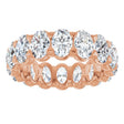 14K Gold Oval Lab-Grown Diamond Low Profile Eternity Band - 5x3.5mm Stones - Rose Gold