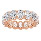 14K Gold Oval Lab-Grown Diamond Low Profile Eternity Band - 5x3.5mm Stones - Rose Gold