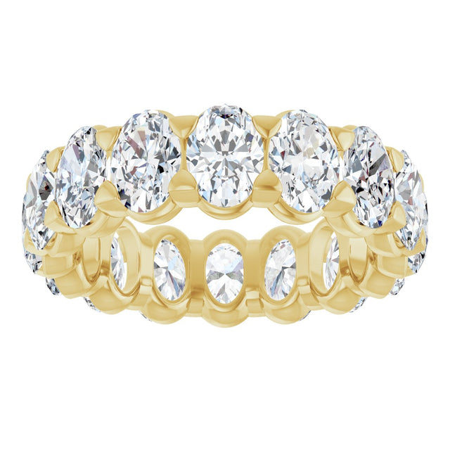 14K Gold Oval Lab-Grown Diamond Low Profile Eternity Band - 5x3.5mm Stones - Yellow Gold - view 3
