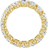 14K Gold Oval Natural Diamond Low Profile Eternity Band - 5x3.5mm Stones - Yellow Gold - view 2