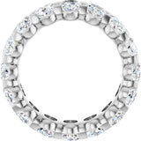 14K Gold Oval Natural Diamond Low Profile Eternity Band - 5x3.5mm Stones - White Gold - view 2