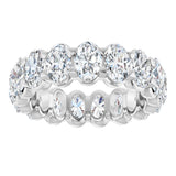 14K Gold Oval Lab-Grown Diamond Low Profile Eternity Band - 6x4mm Stones - White Gold - view 3