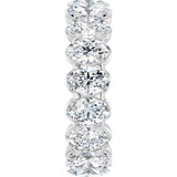 14K Gold Oval Natural Diamond Low Profile Eternity Band - 6x4mm Stones - White Gold - view 4