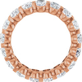 14K Gold Oval Natural Diamond Low Profile Eternity Band - 6x4mm Stones - Rose Gold - view 2