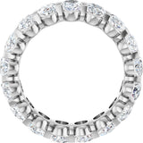 14K Gold Oval Natural Diamond Low Profile Eternity Band - 6x4mm Stones - White Gold - view 2