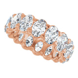 14K Gold Oval Lab-Grown Diamond Low Profile Eternity Band - 5x3.5mm Stones - Rose Gold - view 5