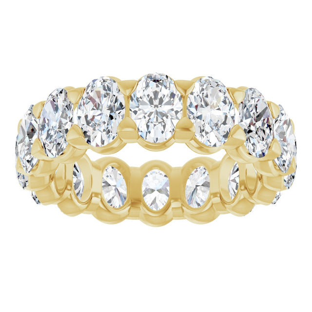 14K Gold Oval Lab-Grown Diamond Low Profile Eternity Band - 5x3.5mm Stones - Yellow Gold - view 3
