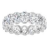 14K Gold Oval Natural Diamond Low Profile Eternity Band - 5x3.5mm Stones - White Gold - view 3