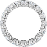 14K Gold Oval Natural Diamond Low Profile Eternity Band - 5x3.5mm Stones - White Gold - view 2