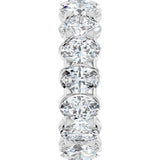 14K Gold Oval Natural Diamond Low Profile Eternity Band - 5x3.5mm Stones - White Gold - view 4