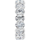 14K Gold Oval Natural Diamond Low Profile Eternity Band - 5x3.5mm Stones - White Gold - view 4