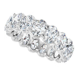 14K Gold Oval Lab-Grown Diamond Low Profile Eternity Band - 5x3.5mm Stones - White Gold - view 5