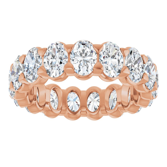 14K Gold Oval Lab-Grown Diamond Low Profile Eternity Band - 5x3.5mm Stones - Rose Gold - view 3
