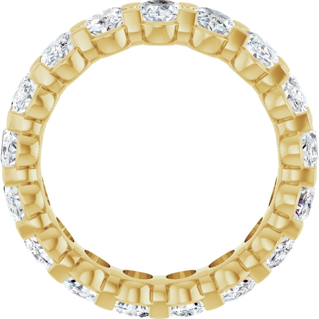 14K Gold Oval Lab-Grown Diamond Low Profile Eternity Band - 5x3.5mm Stones - Yellow Gold - view 2