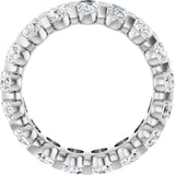14K Gold Oval Natural Diamond Low Profile Eternity Band - 5x3.5mm Stones - White Gold - view 2