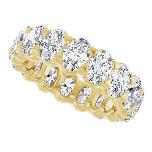 14K Gold Oval Lab-Grown Diamond Low Profile Eternity Band - 5x3.5mm Stones - Yellow Gold - view 5