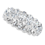 14K Gold Oval Lab-Grown Diamond Low Profile Eternity Band - 5x3.5mm Stones - White Gold - view 5