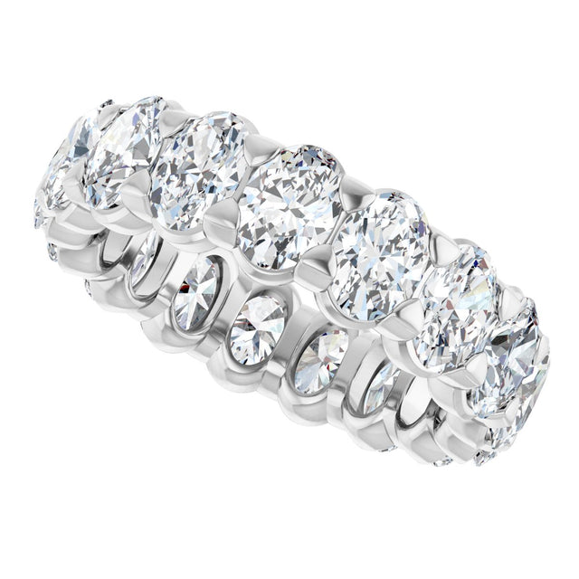 14K Gold Oval Lab-Grown Diamond Low Profile Eternity Band - 5x3.5mm Stones - White Gold - view 5