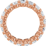 14K Gold Oval Natural Diamond Low Profile Eternity Band - 5x3.5mm Stones - Rose Gold - view 2