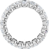 14K Gold Oval Natural Diamond Low Profile Eternity Band - 5x3.5mm Stones - White Gold - view 2