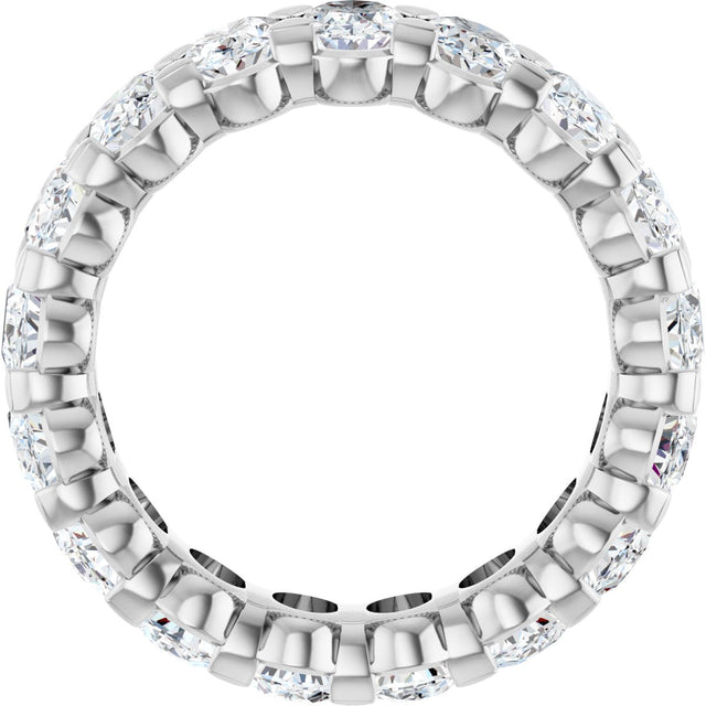 14K Gold Oval Natural Diamond Low Profile Eternity Band - 5x3.5mm Stones - White Gold - view 2