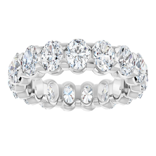 14K Gold Oval Lab-Grown Diamond Low Profile Eternity Band - 5x3.5mm Stones - White Gold - view 3