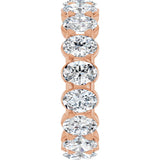 14K Gold Oval Natural Diamond Low Profile Eternity Band - 5x3.5mm Stones - Rose Gold - view 4