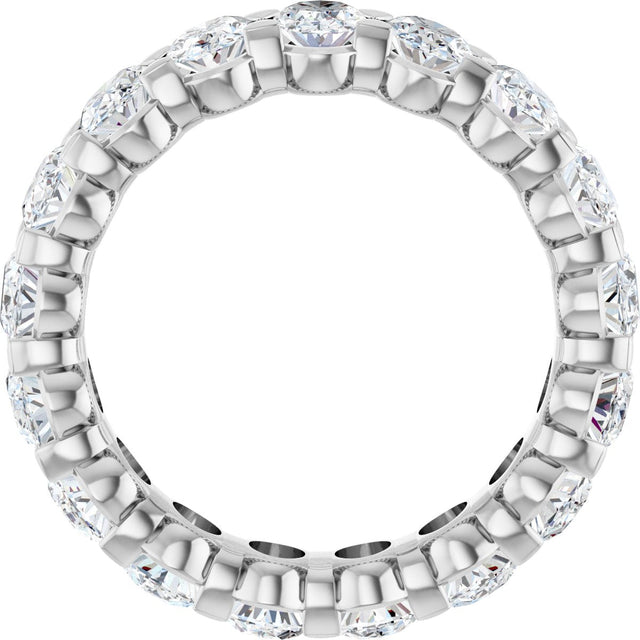 14K Gold Oval Lab-Grown Diamond Low Profile Eternity Band - 5x3.5mm Stones - White Gold - view 2