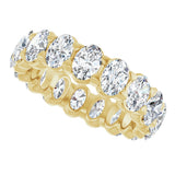 14K Gold Oval Lab-Grown Diamond Low Profile Eternity Band - 5x3.5mm Stones - Yellow Gold - view 5