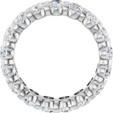 14K Gold Oval Lab-Grown Diamond Low Profile Eternity Band - 5x3.5mm Stones - White Gold - view 2