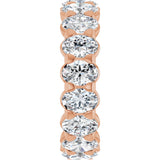 14K Gold Oval Natural Diamond Low Profile Eternity Band - 5x3.5mm Stones - Rose Gold - view 4
