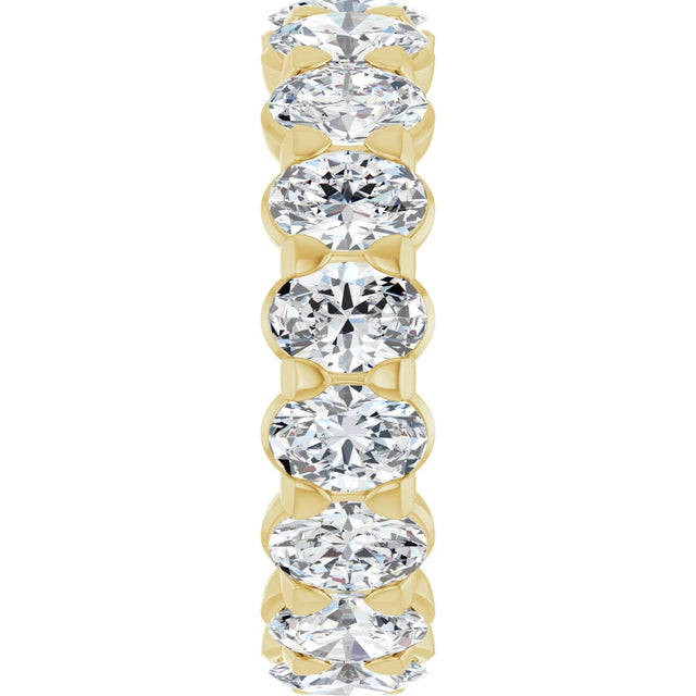 14K Gold Oval Lab-Grown Diamond Low Profile Eternity Band - 5x3.5mm Stones - Yellow Gold - view 4