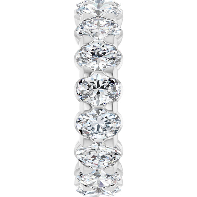 14K Gold Oval Lab-Grown Diamond Low Profile Eternity Band - 5x3.5mm Stones - White Gold - view 4