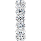 14K Gold Oval Natural Diamond Low Profile Eternity Band - 5x3.5mm Stones - White Gold - view 4