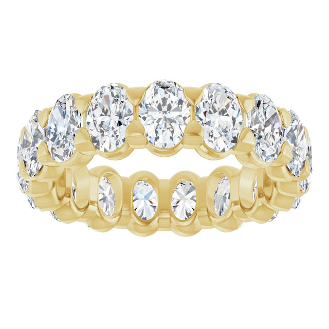 14K Gold Oval Lab-Grown Diamond Low Profile Eternity Band - 5x3.5mm Stones - Yellow Gold - view 3