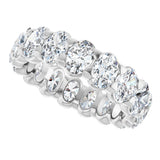 14K Gold Oval Natural Diamond Low Profile Eternity Band - 5x3.5mm Stones - White Gold - view 5