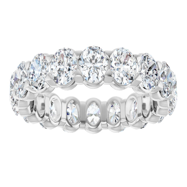 14K Gold Oval Lab-Grown Diamond Low Profile Eternity Band - 5x3.5mm Stones - White Gold - view 3