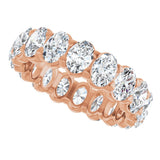 14K Gold Oval Lab-Grown Diamond Low Profile Eternity Band - 5x3.5mm Stones - Rose Gold - view 5
