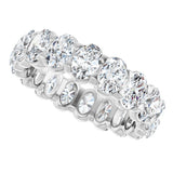 14K Gold Oval Lab-Grown Diamond Low Profile Eternity Band - 5x3.5mm Stones - White Gold - view 5